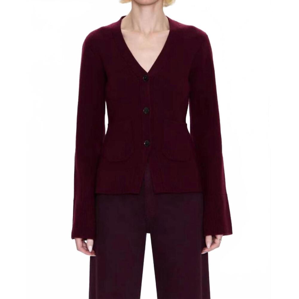 NEW PISTOLA aeron cardigan in claret